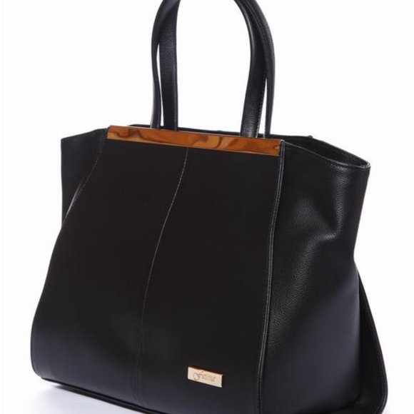 Fatima Black Oversize Italian Leather Handbag - Picture 4 of 6